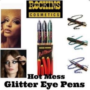NEW•ROCKINS HOT MESS 3 PACK JUMBO EYELINER TRIO•